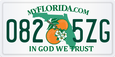 FL license plate 0825ZG