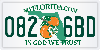 FL license plate 0826BD