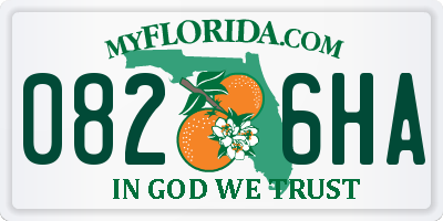 FL license plate 0826HA