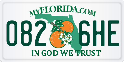 FL license plate 0826HE