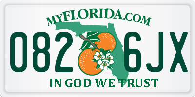 FL license plate 0826JX
