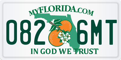 FL license plate 0826MT