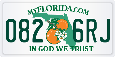 FL license plate 0826RJ