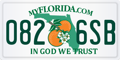 FL license plate 0826SB