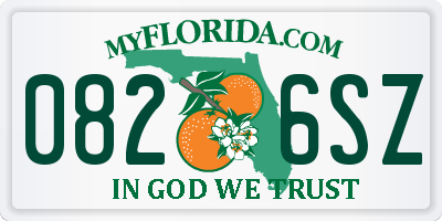 FL license plate 0826SZ