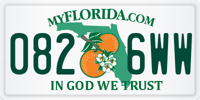 FL license plate 0826WW