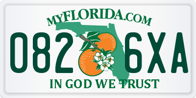 FL license plate 0826XA