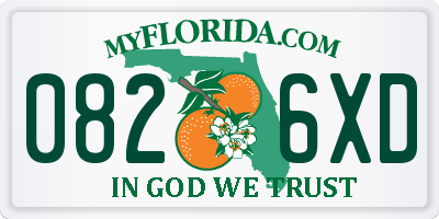 FL license plate 0826XD