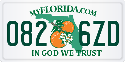 FL license plate 0826ZD