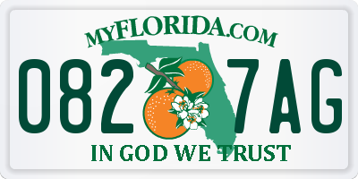 FL license plate 0827AG