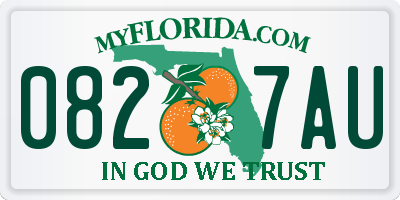 FL license plate 0827AU