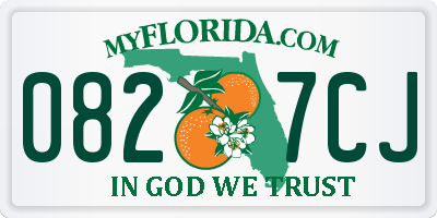 FL license plate 0827CJ