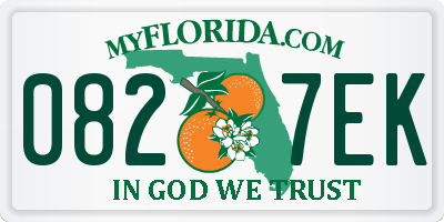 FL license plate 0827EK
