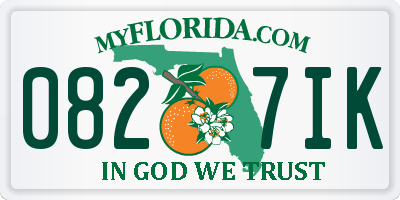 FL license plate 0827IK