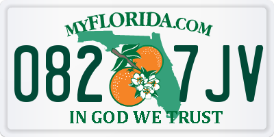 FL license plate 0827JV