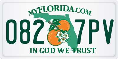 FL license plate 0827PV
