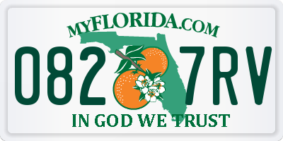 FL license plate 0827RV