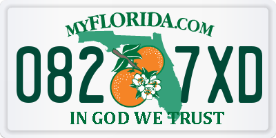 FL license plate 0827XD