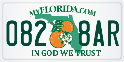 FL license plate 0828AR