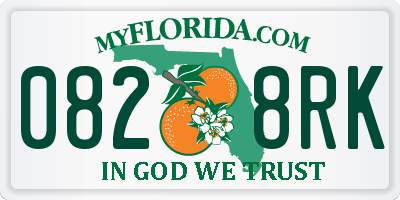 FL license plate 0828RK