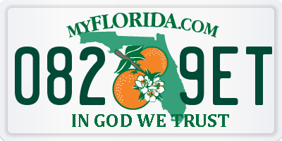 FL license plate 0829ET