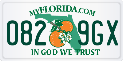 FL license plate 0829GX