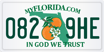 FL license plate 0829HE