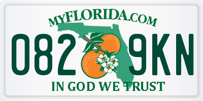 FL license plate 0829KN