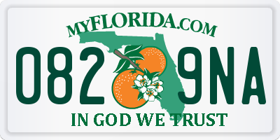 FL license plate 0829NA
