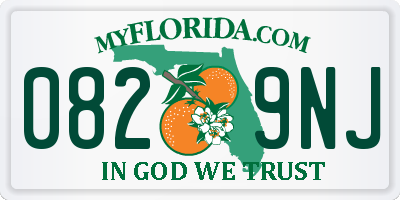 FL license plate 0829NJ