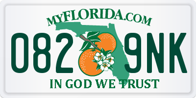 FL license plate 0829NK