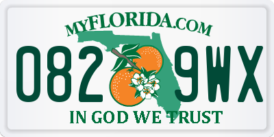 FL license plate 0829WX