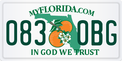 FL license plate 0830BG