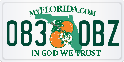 FL license plate 0830BZ