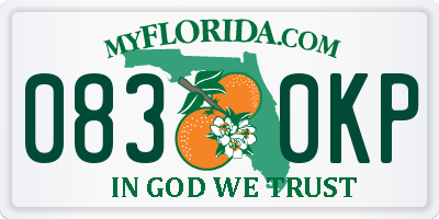 FL license plate 0830KP