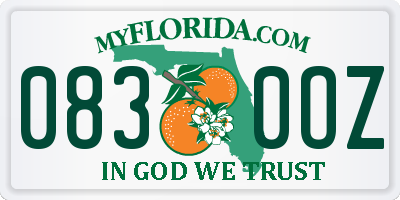 FL license plate 0830OZ