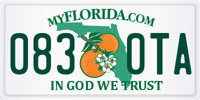 FL license plate 0830TA