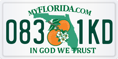 FL license plate 0831KD