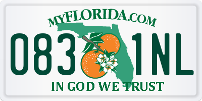 FL license plate 0831NL