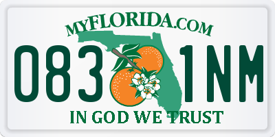 FL license plate 0831NM