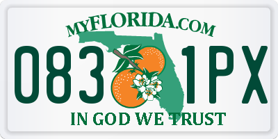 FL license plate 0831PX