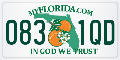 FL license plate 0831QD
