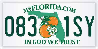 FL license plate 0831SY