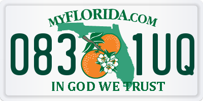FL license plate 0831UQ