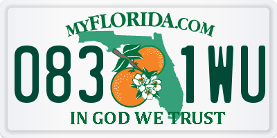 FL license plate 0831WU