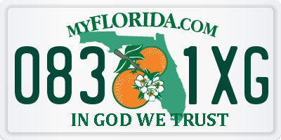 FL license plate 0831XG