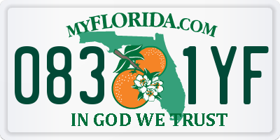 FL license plate 0831YF