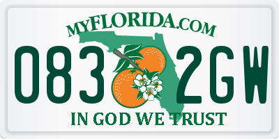 FL license plate 0832GW