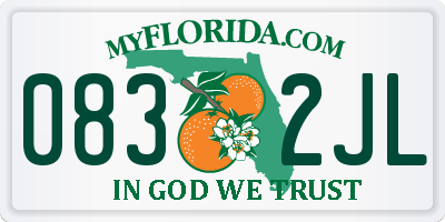 FL license plate 0832JL