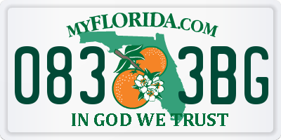 FL license plate 0833BG